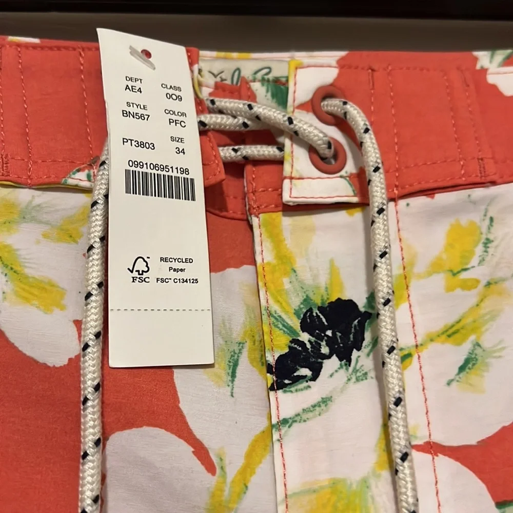NWT J Crew 7'' stretch breaker board short in floral print